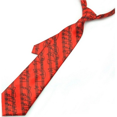AE production Kravata červená s černou partiturou