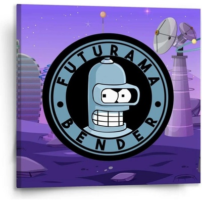 Sablio Obraz Futurama Bender Planeta s vysílači - 110x110 cm