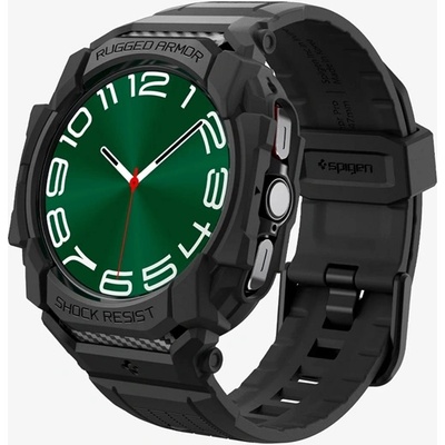 Spigen Samsung Watch Ultra eSIM 47 мм каишка SPIGEN RUGGED ARMOR PRO Персонализиран размер, удароустойчивост + силиконова рамка, ЧЕРЕН ACS08427 (ACS08427)