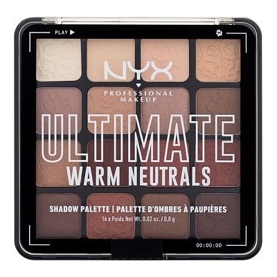 NYX Professional Makeup Ultimate Shadow Palette oční stíny Warm Neutrals 16 ks – Hledejceny.cz