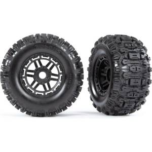 Traxxas Гуми Траксас Макс фабрично залепени Traxxas Maxx Sledgehammer Tires & wheels, assembled, glued (2.8' outer, 3.6' inner) 2броя чифт TRX8973 (TRX8973)