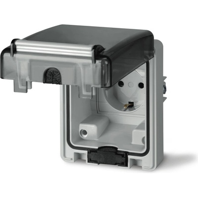 SCAME Контакт шуко 2P+Е 16A IP66 серия Domoplus панелен монтаж 84х106мм (570.6407)