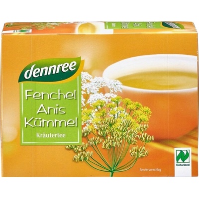 Dennree Bylinný čaj fenykl anýz kmín bio 50 x 2 g