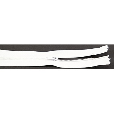 Nedeliteľný jemný plastový špirálový zips (veľkosť číslo 3) rôzne farby - dĺžka 12 cm - 60 cm 30 cm Biela