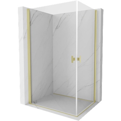 Mexen Mist-B Duo душ кабина с отваряеми врати 75 x 70 см, прозрачна, злато четка - 8A2-075-070-55-00 (8A2-075-070-55-00)