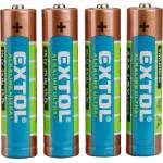 Extol акумулаторна батерия КЛТ. 4 алкални, 1, 5 v, размер aaa (lr03); дълъг живот, на блистер