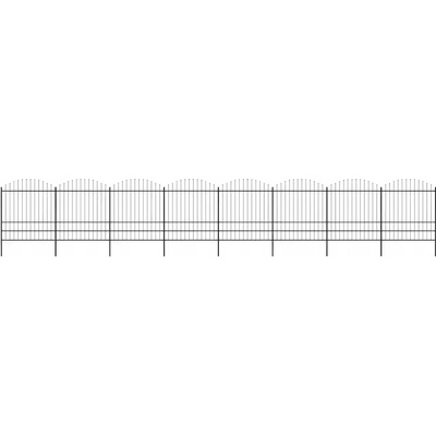 vidaXL Zahradní plot s hroty ocel (1,75–2) x 13,6 m černý