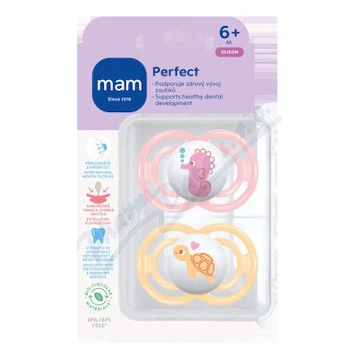 Mam Dudlík Perfect box růžová/oranžová 2ks