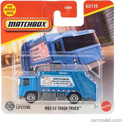 Mattel hot wheels Truck Mbx Ev Truck Trasporto Raccolta Rifiuti Urbani 2-assi 2012 Blue 1:64