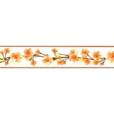 IMPOL TRADE D 58-031-2 Samolepící bordura třešňové květy žluté, rozměr 5 m x 5,8 cm