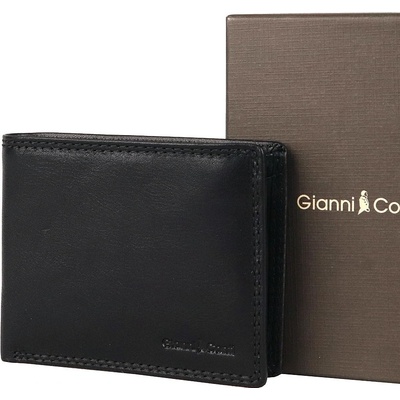 Gianni Conti no. 020 Luxusní hladká kožená peněženka černá