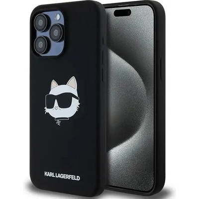 KARL LAGERFELD Кейс Karl Lagerfeld Silicone Choupette Head MagSafe за iPhone 15 Pro, черен (3666339257286)