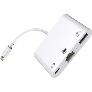 AppleKing nK-107 3 v 1 Adaptér OTG s lightning konektorom na Ethernet + USB + lightning
