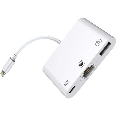 AppleKing nK-107 3 v 1 Adaptér OTG s lightning konektorom na Ethernet + USB + lightning
