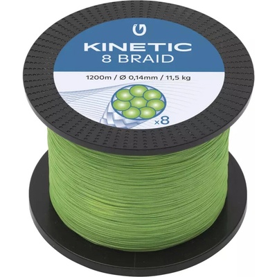 KINETIC Šňůra 8-braid metráž Zelená 0,12 mm / 9,6 kg