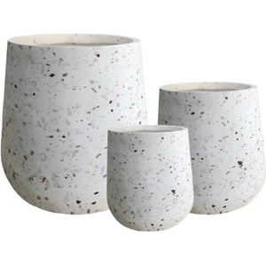  Глинена кашпа 30277 Terrazzo 05, 50 × 50 × 59 см, бял