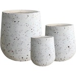  Глинена кашпа 30277 Terrazzo 05, 50 × 50 × 59 см, бяла