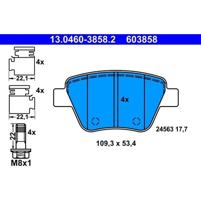 Sada brzdových destiček ATE 13.0460-3858 (AT 603858) | Zboží Auto