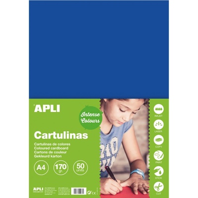 APLI Barevný papír 170 g A4 50 listů tmavě modrý