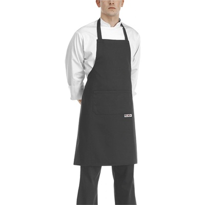 Egochef Kuchařská zástěra ke krku mikrovlákno s kapsou ČERNÁ 70x90cm E-6103002E