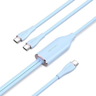 Vention CTMSG USB 2.0 Type-C Male to 2 Type-C Male 5A , 1,5m, modrý