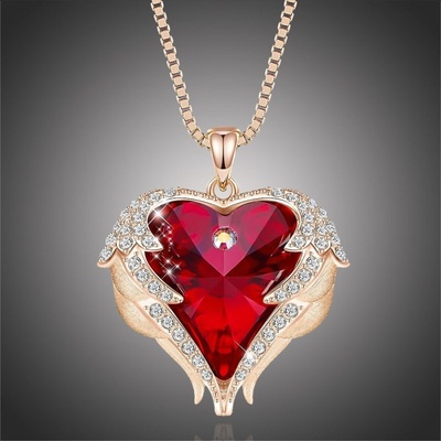 Éternelle Náhrdelník Swarovski elements andělská křídla NH2125-SN8080A(10) Červená