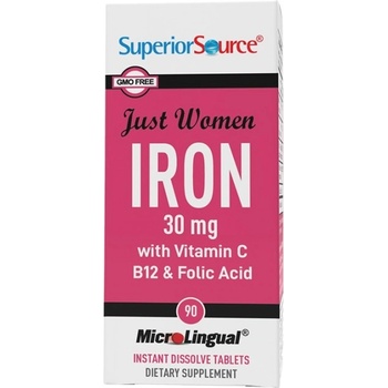 SuperiorSource Just Women Iron 30 mg | With Vitamin C, B12 & Folic Acid [90 Подезични таблетки ]