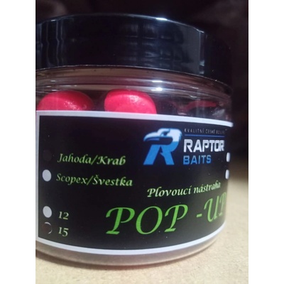 Raptor Baits Pop-up Mléčná Jahoda 12mm 50g