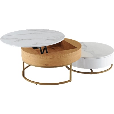 Carmen Комплект холни масички tampa 1 - бял + бук (3530690)