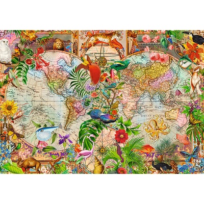 Trefl - Puzzle Premium Plus Tea Time: Antique World Map - 1 000 piese