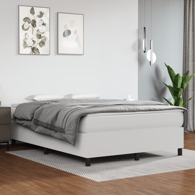 Petrashop 3144603 boxspring postel s matrací bílá umělá kůže