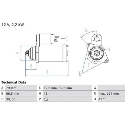 BOSCH 0 986 026 340 Startér (0986026340)