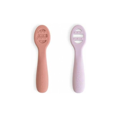 Mushie Prvé lyžičky na príkrmy mushie - rose/ soft lilac