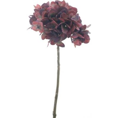 umělé květiny, podzimní hortenzia spray červená V 46 cm