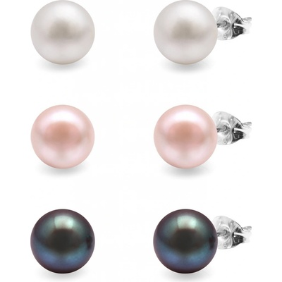 AURA Sada perlových náušnic Kyoto Pearl KPDAN02 (3 páry náušnic) – Zboží Dáma