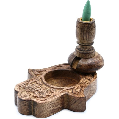 Dřevěný stojan na tekoucí dým - Hamsa