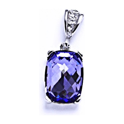 Čištín Stříbrný přívěsek s krystalem Swarovski tanzanit, P 1283