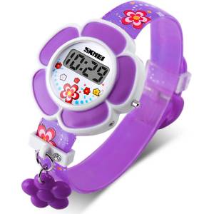 Skmei Детски часовник SKMEI Flowers, Дигитален, Лилав, Различни цветове (SKMEI-1144-KIDS-PURPLE) Часовници