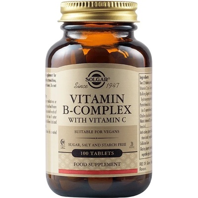 Solgar Vitamin B-Complex with Vitamin C, 100 таблетки, Solgar