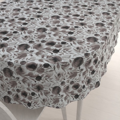 Biante Dekoračný oválny obrus Rongo RGP-504 Hnedé popínavé lístky na bielom 100x140 cm