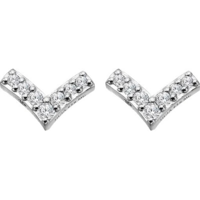Hot Diamonds Třpytivé stříbrné náušnice s diamanty a topazy Lustre DE877