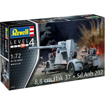 Revell Сглобяем модел, Revell, 8.8 cm Flak 37 + Sd. Anh. 202, 196 части (R03325)