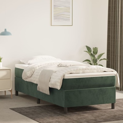 Petrashop 3144666 boxspring postel s matrací tmavě zelená samet
