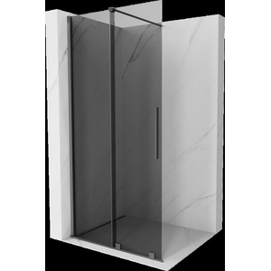 Mexen Velar плъзгаща се душ кабина Walk-in 80 x 200 см, графит 8 мм, gun metal - 871-080-000-43-95 (871-080-000-43-95)