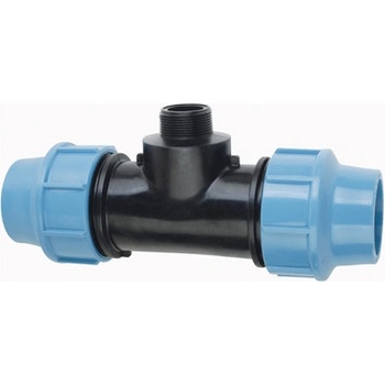 UNIDELTA PE T-kus s vonkajším závitom 32 mm x 3/4 "x 32 mm - Polyetylen UNI1010032003