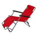 Muhler Сгъваем шезлонг Muhler C2078, 153х60х78см, до 100 кг, PVC полиестер, червен (1005235) - potrebno