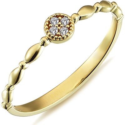 Lillian Vassago Zlatý prsteň so zirkónmi LLV98 GR008