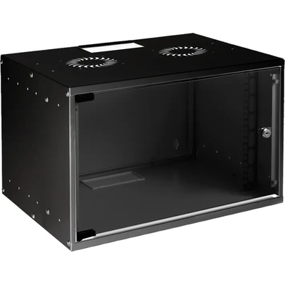 Mirsan MR. SOH07U30DE. 01 стенен шкаф, 535 x 300 мм, 7U, 350 мм височина, черен (MR.SOH07U30DE.01)
