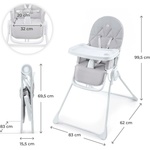KinderKraft BINCI столче за хранене LIGHT GREY (NEW024531)