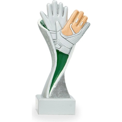 Trofej pro brankáře výška 17 cm zlatá/stříbrná/zelená